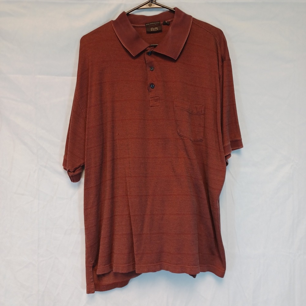 Tasso Ella Brown Golf Polo Size XL Double‎ Mercerzid Cotton